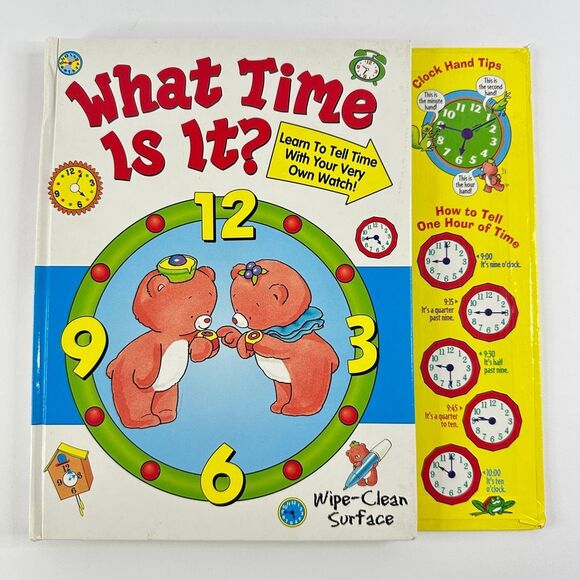 2/$6 What Time Is It? Book-Wipe-Clean Surface (Board Book - Picture 1 of 10